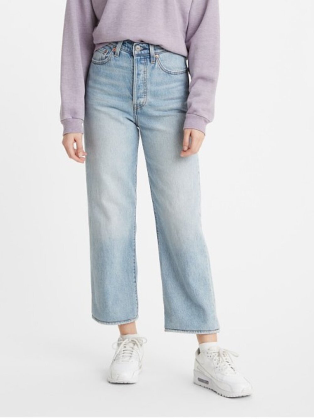 LEVI'S ribcage straight ankle jeans in middle road 27" inseam (sz29)